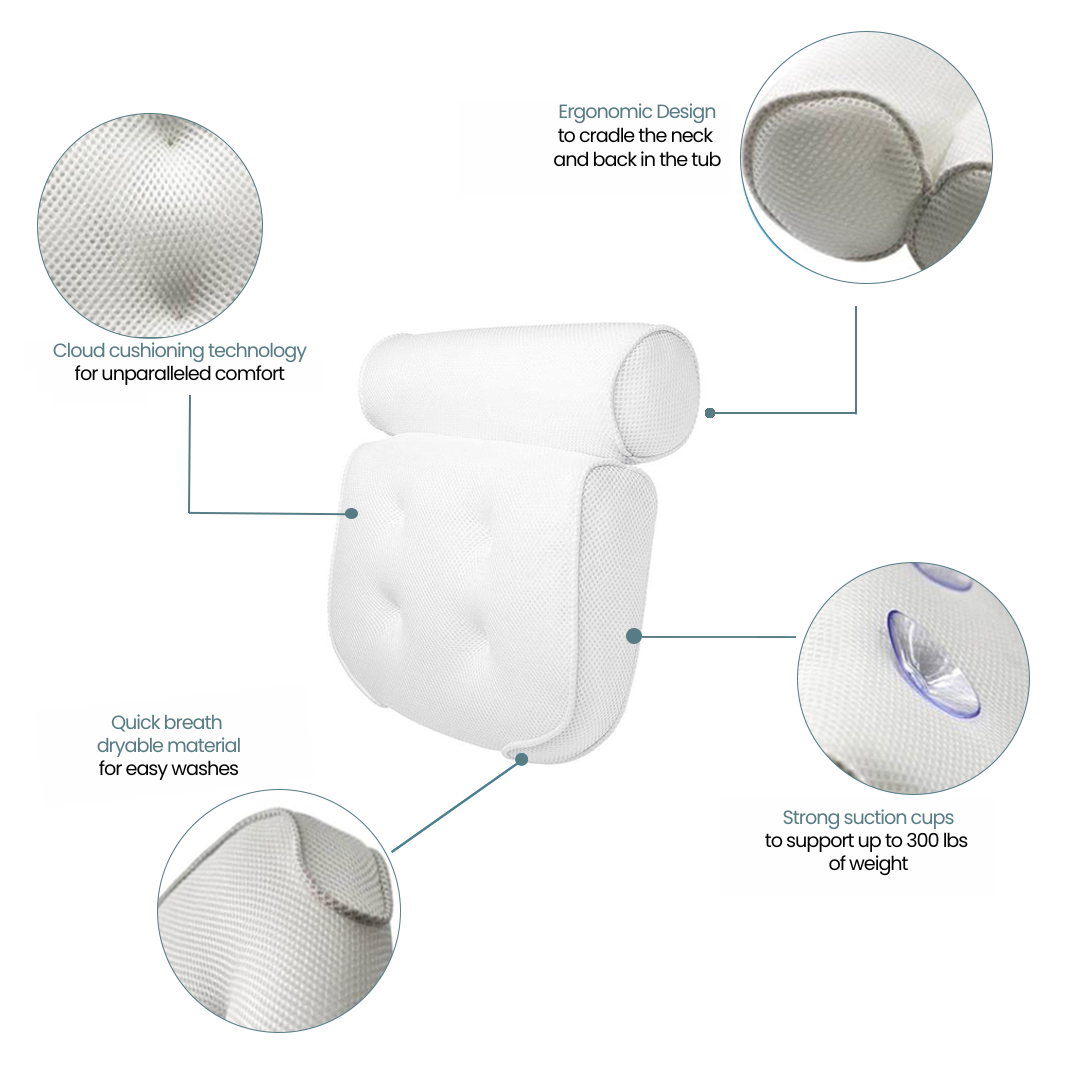 Bath Pillow By LuxeBath - Neck And Back Pain Fix
