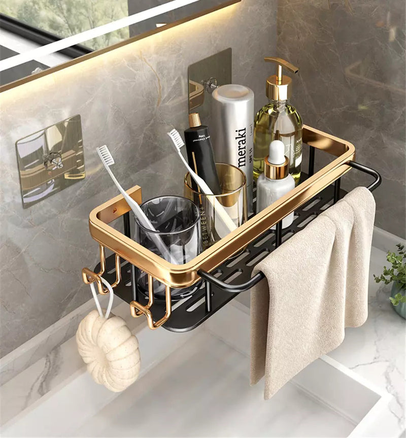 Corner Shelf Brass Bathroom Shower Rack Brushed Gold Bath Shower Shelf Bath  Shower Caddy Rack Holder Wall Mounted Bathroom shelf